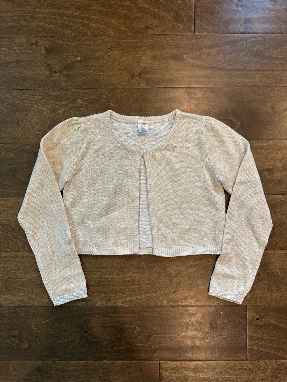 NWOT Gymboree Glittery Gold Shrug, Size M (7-8).